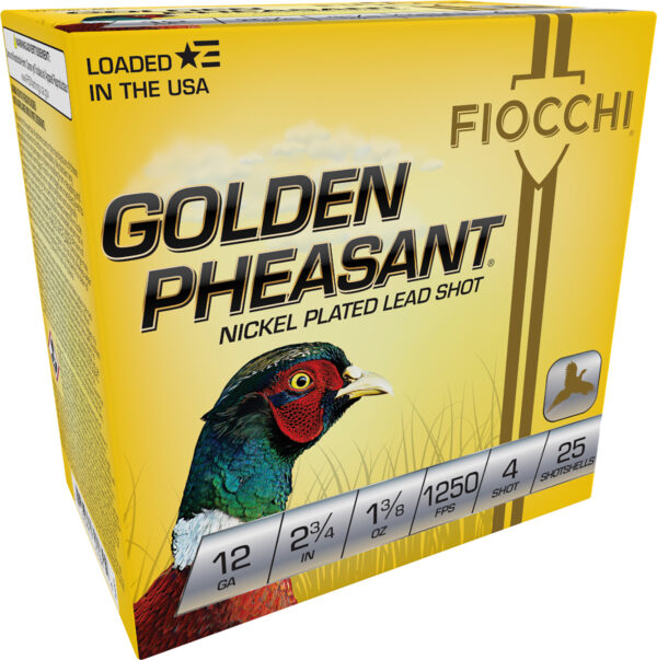 116559 Fiocchi Golden Pheasant 12ga 2.75in 1-3/8oz #4 25rd