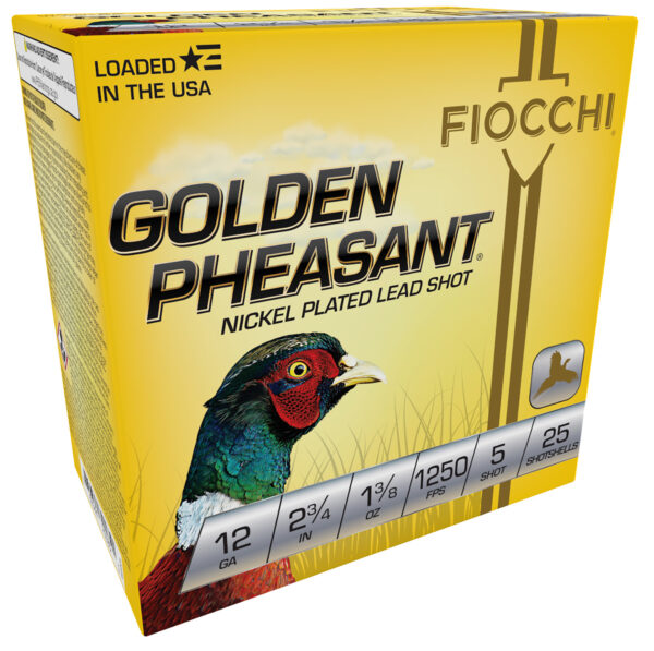 116560 Fiocchi Golden Pheasant 12ga 2.75in 1-3/8oz #5 25rd Box