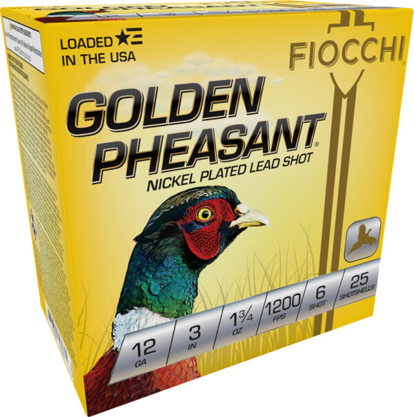 116568 Fiocchi Golden Pheasant 12GA 3″ 1-3/4oz #6 25rd