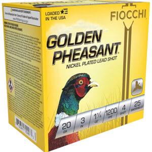 Fiocchi Golden Pheasant 20ga 3″ 1-1/4 oz #4 Shot 25rd
