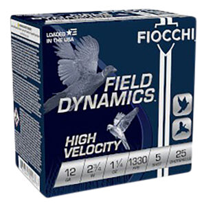 Fiocchi Hi-Vel 12ga 2.75in 1-1/4 oz #5 Shot 25rd Box