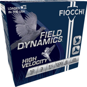 Fiocchi 12ga 3″ 1-3/4oz #6 HV Shotshells – 25rd