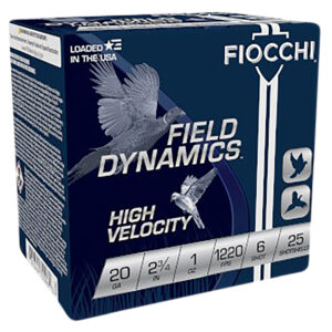 Fiocchi 20 Gauge 2.75in 1 oz #6 Shot – 25/Box