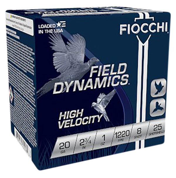 Fiocchi 20ga 2.75in 1oz #8 High Velocity 25rd