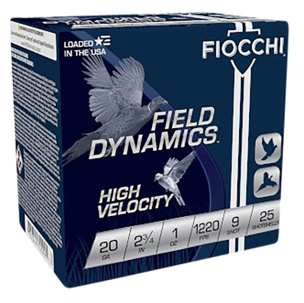 116594 Fiocchi 20HV9 High Velocity 20ga 2.75″ 1oz #9 25/Box