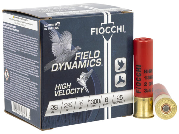 Fiocchi 28GA 2.75in 3/4oz #8 Hi-Vel – 25rd