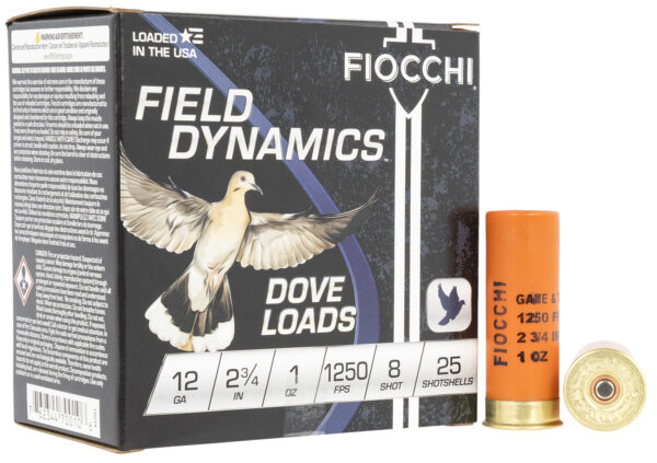 Fiocchi Dove & Quail 12ga 2.75″ 1oz #8 25rd