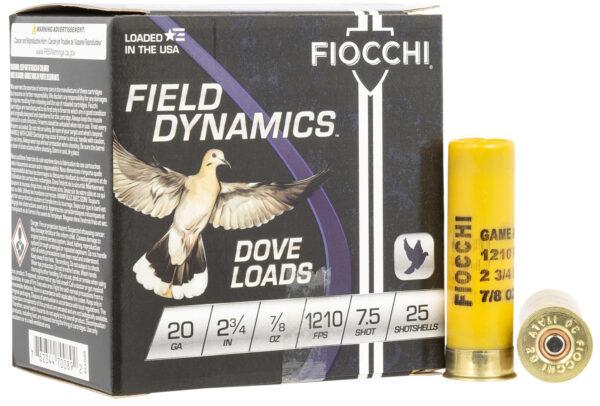 116607 Fiocchi Dove & Quail 20ga 2.75in 7/8oz #7.5 25rd