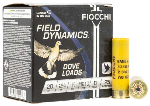 Fiocchi Dove & Quail 20ga 2-3/4 in 7/8 oz #8 25rd