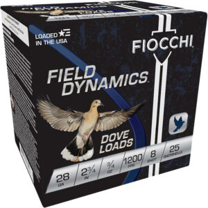Fiocchi Dove & Quail 28 Gauge 2.75 in 3/4 oz #8, 25/Box