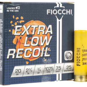 Fiocchi 20LITE75 Exacta Target Low Recoil Trainer 20Gauge 2.75″ 3/4oz 7.5Shot 25 Per Box/10 Case