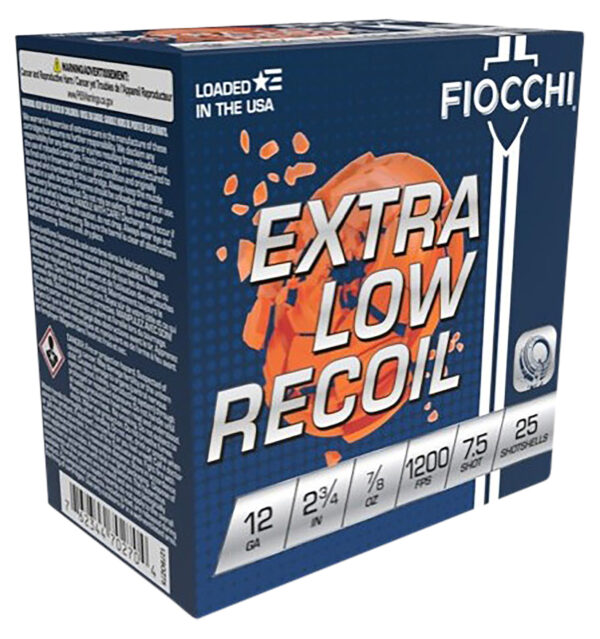 116616 Fiocchi Low Recoil Trainer 12 Gauge 2.75″ #7.5 25rd
