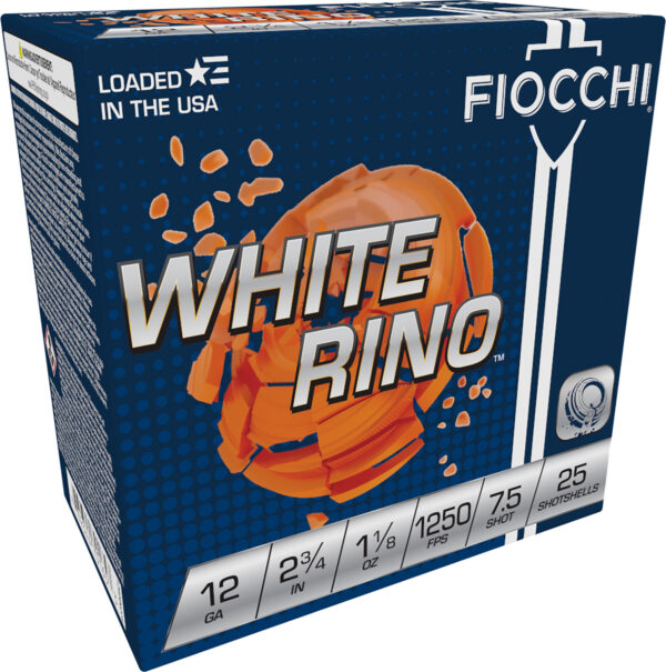 Fiocchi White Rino 12 Gauge 2.75in 1-1/8oz #7.5 25rd