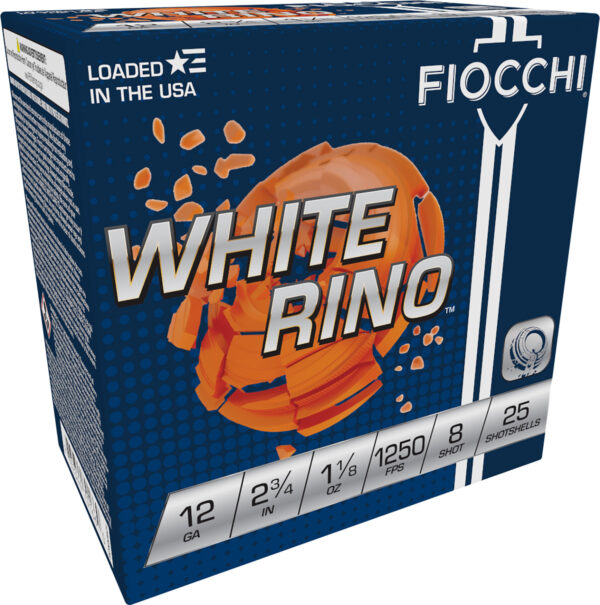 116628 Fiocchi White Rino Exacta Target 12 Gauge 2.75″ 1-1/8 oz #8