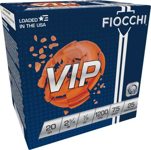 116629 Fiocchi VIP 20 Gauge 2-3/4″ 7/8 oz #7.5 25ct