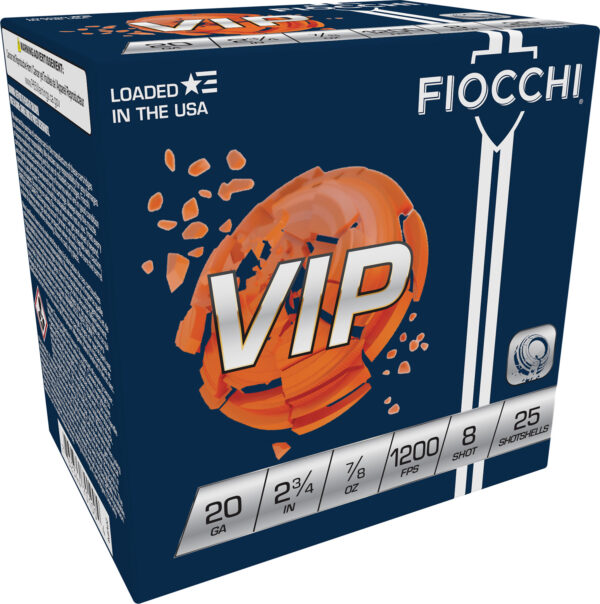 116630 Fiocchi VIP Exacta Target 20 Gauge 2-3/4″ 7/8 oz #8 25/Box