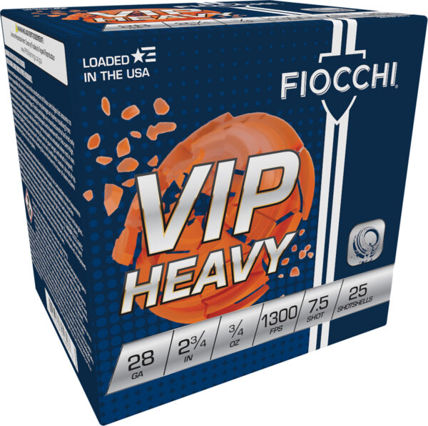 Fiocchi Exacta VIP 28 Gauge 2-3/4″ 3/4 oz #7.5 – 25/ct