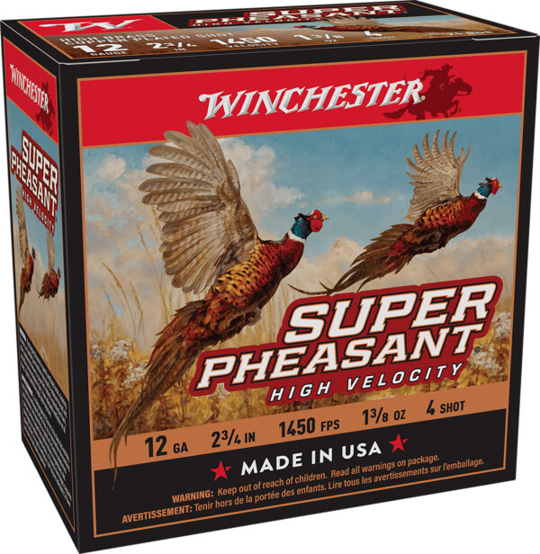 116646 Winchester Super Pheasant HV 12 Gauge 2.75 in 1 3/8 oz 4 Shot 25rd