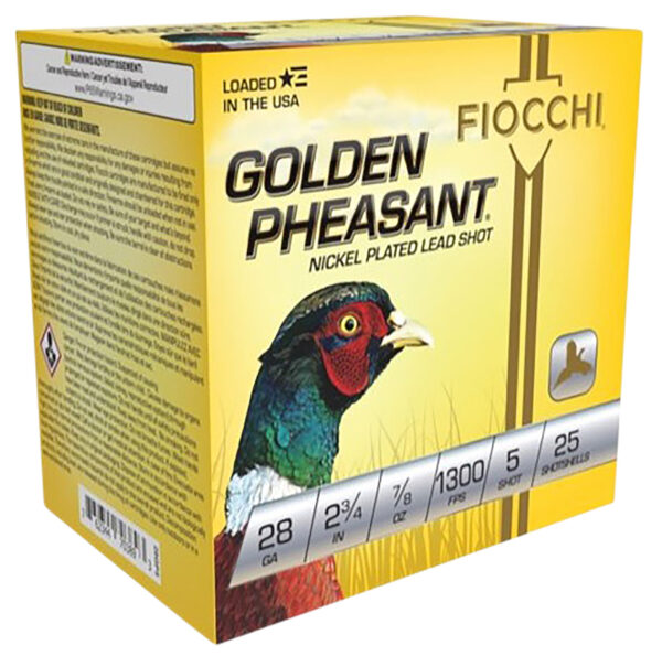 116680 Fiocchi 28GP5 Golden Pheasant Extrema 28Gauge 2.75″ 7/8oz 5Shot 25 Per Box/10 Case
