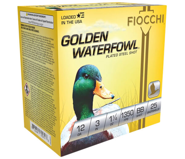 116788 Fiocchi Golden Waterfowl 12 Gauge 3″ BB 25rd