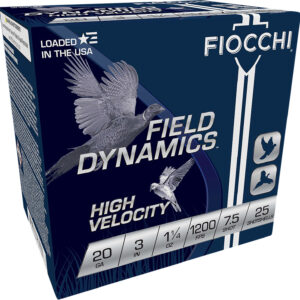 Fiocchi Hi-Vel 20ga 3″ 1-1/4oz #7.5 – 25rd
