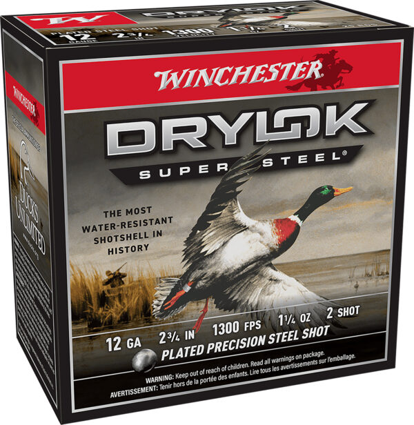 116952 Winchester Drylok Super Steel 12 Gauge 2.75in 1-1/4 oz No. 2