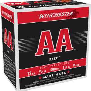 Winchester Ammo AAM129 AA Heavy 12Gauge 2.75″ 1 1/8oz 9Shot 25 Per Box/10 Case