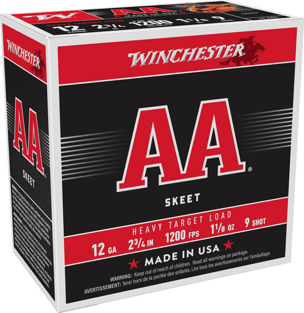 Winchester Ammo AAM129 AA Heavy 12Gauge 2.75″ 1 1/8oz 9Shot 25 Per Box/10 Case