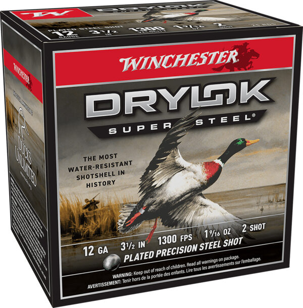 117163 Winchester Drylok Super Steel 12 Gauge 3-1/2″ 1-9/16 oz #2 25rd