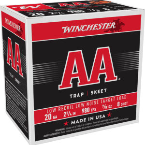 Winchester AA Low Recoil 20 Gauge 2.75in 7/8 oz #8 – 25rd