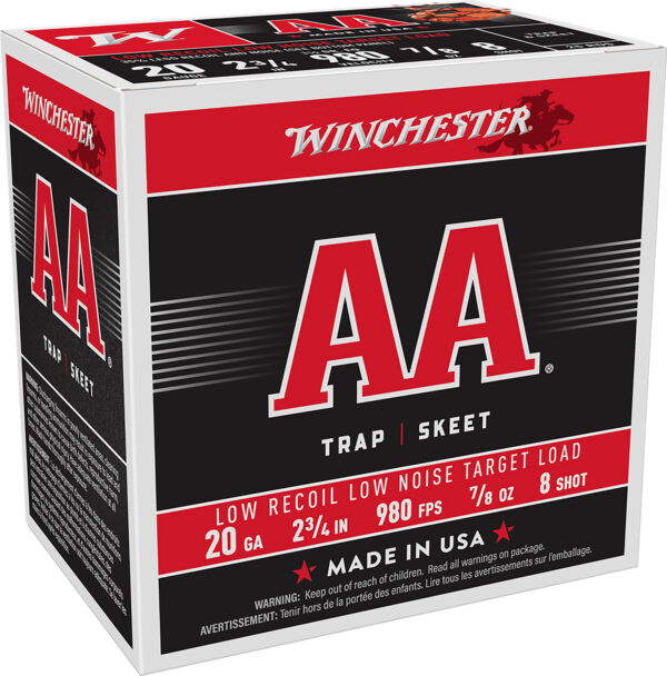 Winchester AA Low Recoil 20 Gauge 2.75in 7/8 oz #8 – 25rd