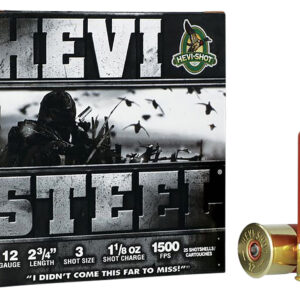 HEVI-Shot HEVI-Steel 12ga 2.75″ 1-1/8oz #3 25rd Box