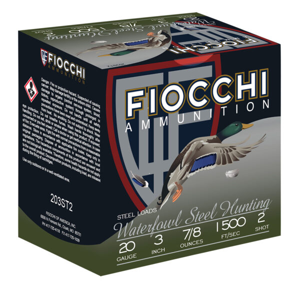 117529 Fiocchi 203ST2 Flyway 20 Gauge 3-inch 7/8oz #2 Steel 25ct