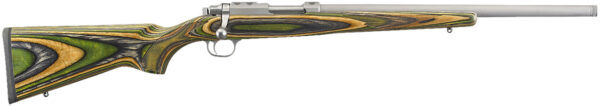 Ruger 7219 77/17  17 WSM 6+1 18.50″ Threaded Barrel, Matte Stainless Steel, Integral Scope Mounts On Solid Steel Receiver, Green Mountain Laminate Stock