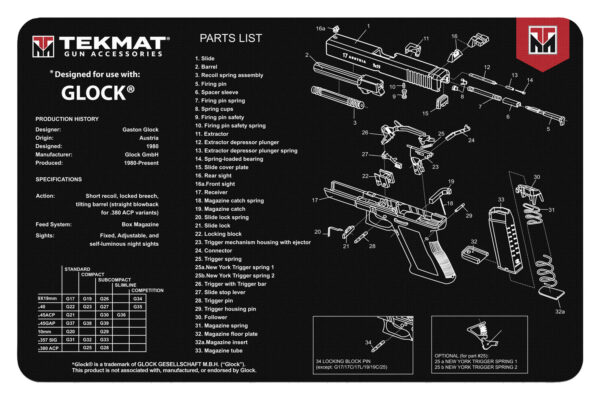 TekMat TEKR17GLOCK 11×17 Glock Cleaning Mat