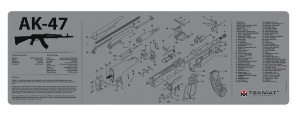 117935 TekMat Armorer’s Bench Mat 12×36 AK-47 Grey