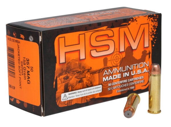 HSM Pro Pistol 35722N .357 Magnum 158 gr Jacketed Soft Point – 50rd Box