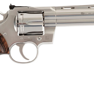 Colt Mfg PYTHONSP6WTS Python  38 Special/357 Mag 6 Shot 6″ Stainless Vent Recessed Target/Vent Rib Barrel, Cylinder & Frame, Walnut w/Colt Medallion Grip