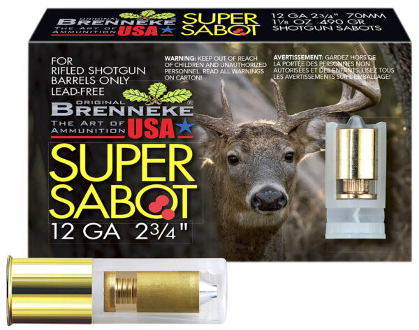 120163 Brenneke SuperSabot 12GA 2.75in 1-1/8oz Sabot Slug 5rd