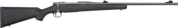 Mossberg 28136 Patriot  Full Size 338 Win Mag 3+1 24″ Stainless Cerakote Threaded Barrel, Drilled & Tapped Cerakote Stainless Steel Receiver, Black Fixed Synthetic Stock, Right Hand