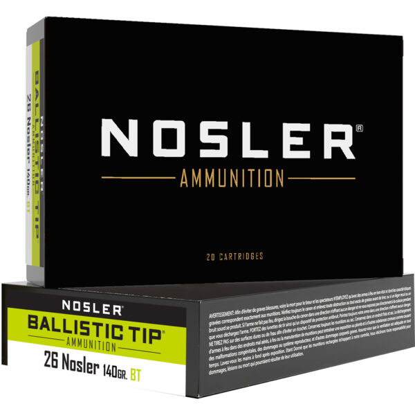 1206154_1 Nosler Ballistic Tip Rifle Ammunition 26 Nosler 140 gr. BT SP 20 rd.