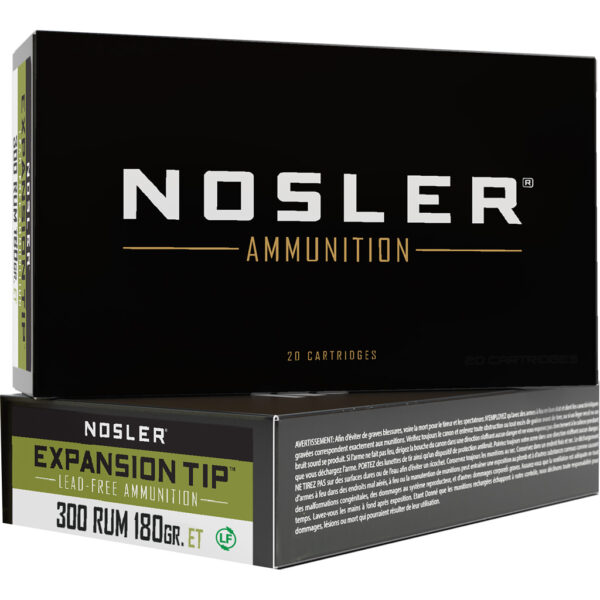 1206218_1 Nosler Expansion Tip Rifle Ammunition 300 RUM 180 gr. ET SP 20 rd.