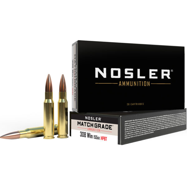 1206258_1 Nosler Match Grade Rifle Ammunition 308 Win. 155 gr. CC HPBT 20 rd.
