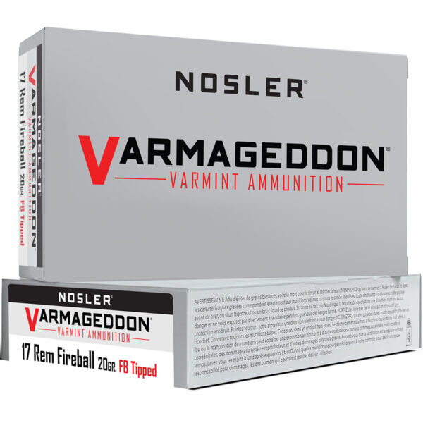 1206371_1 Nosler Varmageddon Rifle Ammunition 17 Rem. Fireball 20 gr. VG FBT 20 rd.
