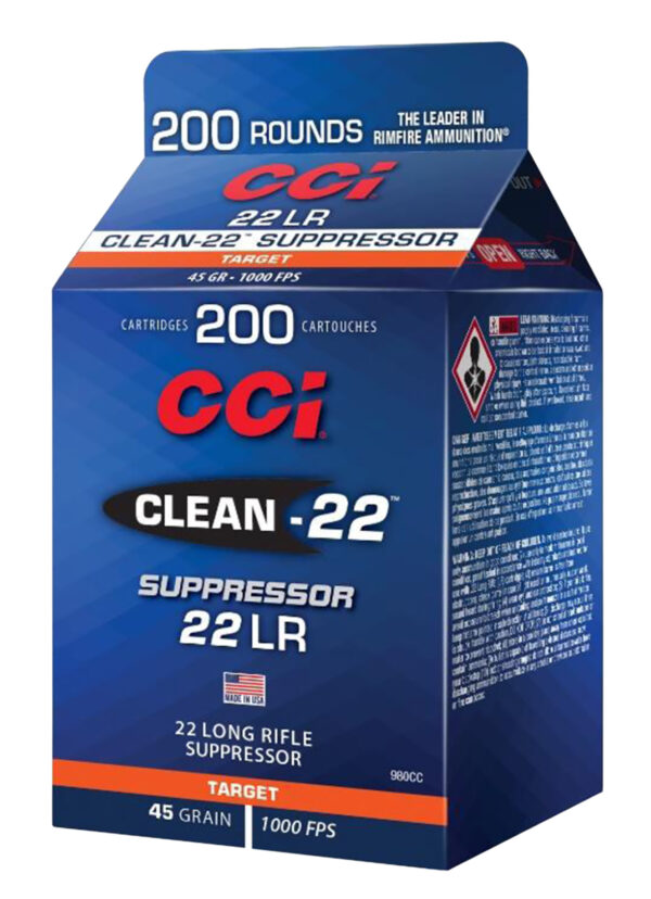 CCI Clean-22 Suppressor .22 LR 45gr 200rd