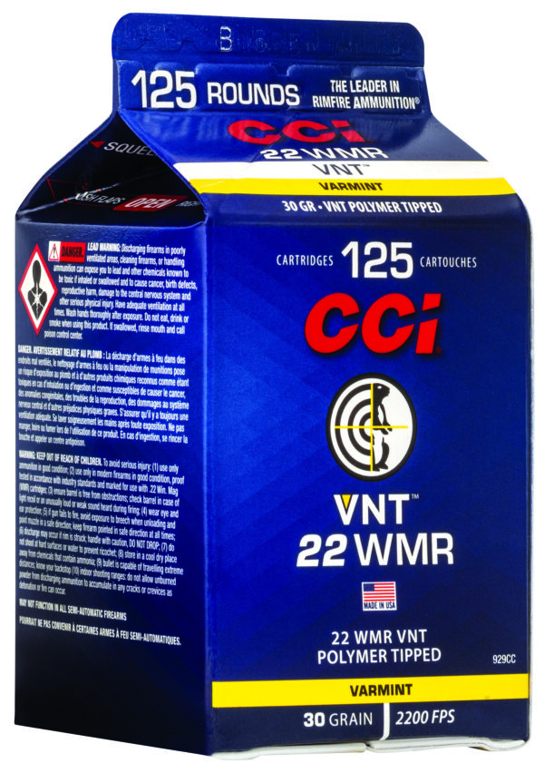 120671 CCI VNT .22 WMR 30gr Polymer-Tipped 125rd