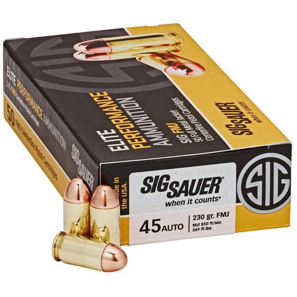 1207754_1 Sig Sauer Elite Ball Performance Pistol Ammo 45 ACP 230 gr. FMJ 50 rd.
