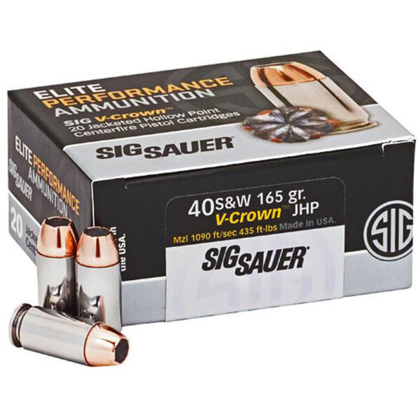 1207871_1 Sig Sauer Elite V-Crown Performance Pistol Ammo 40 S&W 165 gr. JHP 50 rd.