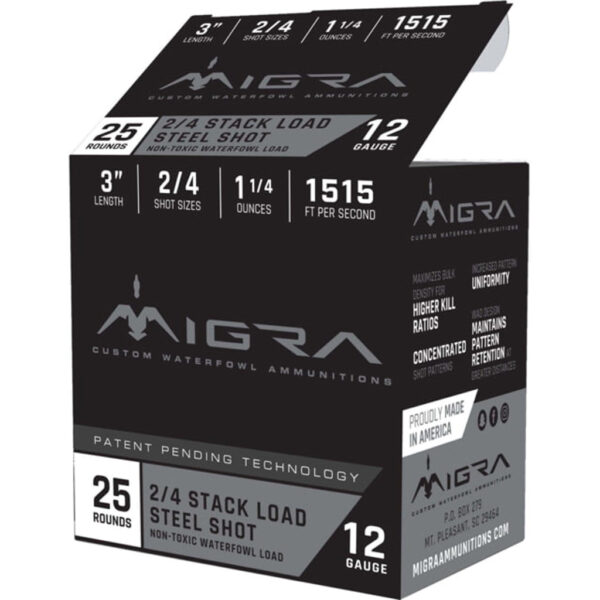 1207952_1 Migra Staxd Shotgun Ammo 12 ga. 3 in. 1.25 oz. 4-6 Shot 25 rd.