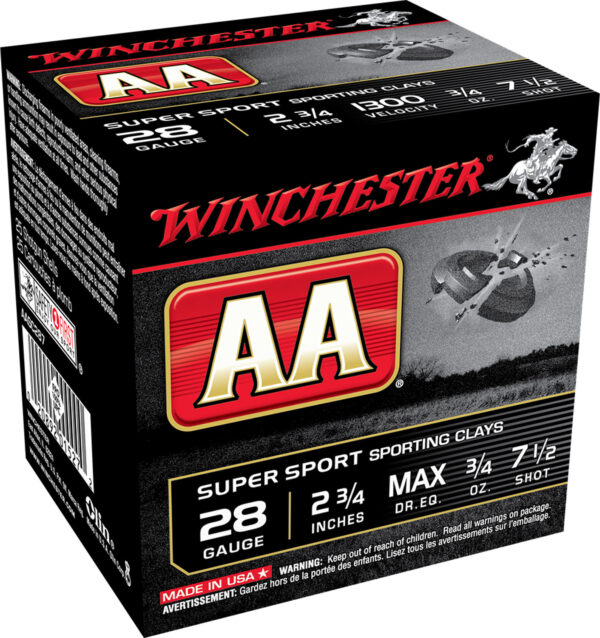 121860 Winchester AA Super Sport 28 Gauge 2.75 inch 3/4 oz #7.5 100rd